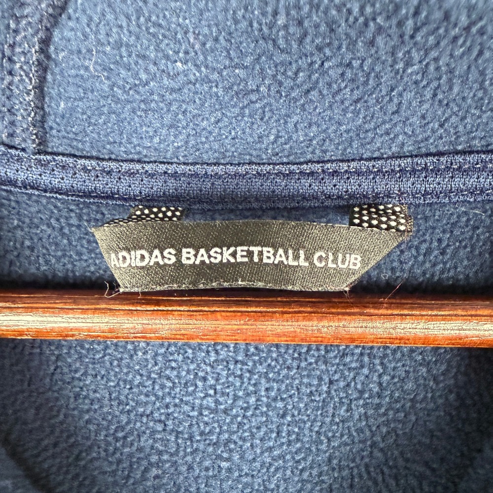 Adidas Basketball Club Hoodie Mens 2XL Navy Blue ClimaWarm Pullover EC6233 - Picture 5 of 13